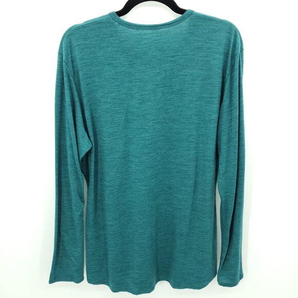 Seg'ments 100% Merino Wool Crew Neck Long Sleeve Base Layer Top XL Teal/Blue - Picture 2 of 14